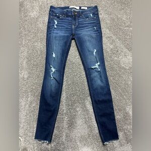 Womens Low Rise Super Skinny Hollister Blue Jeans (3R W26 L30)